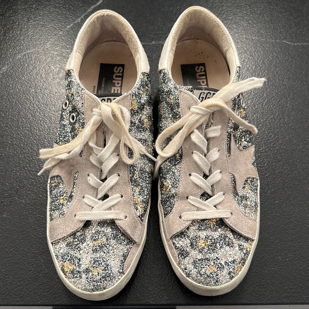 Golden Goose Superstar Multicolored Glitter Low-Top Sneakers